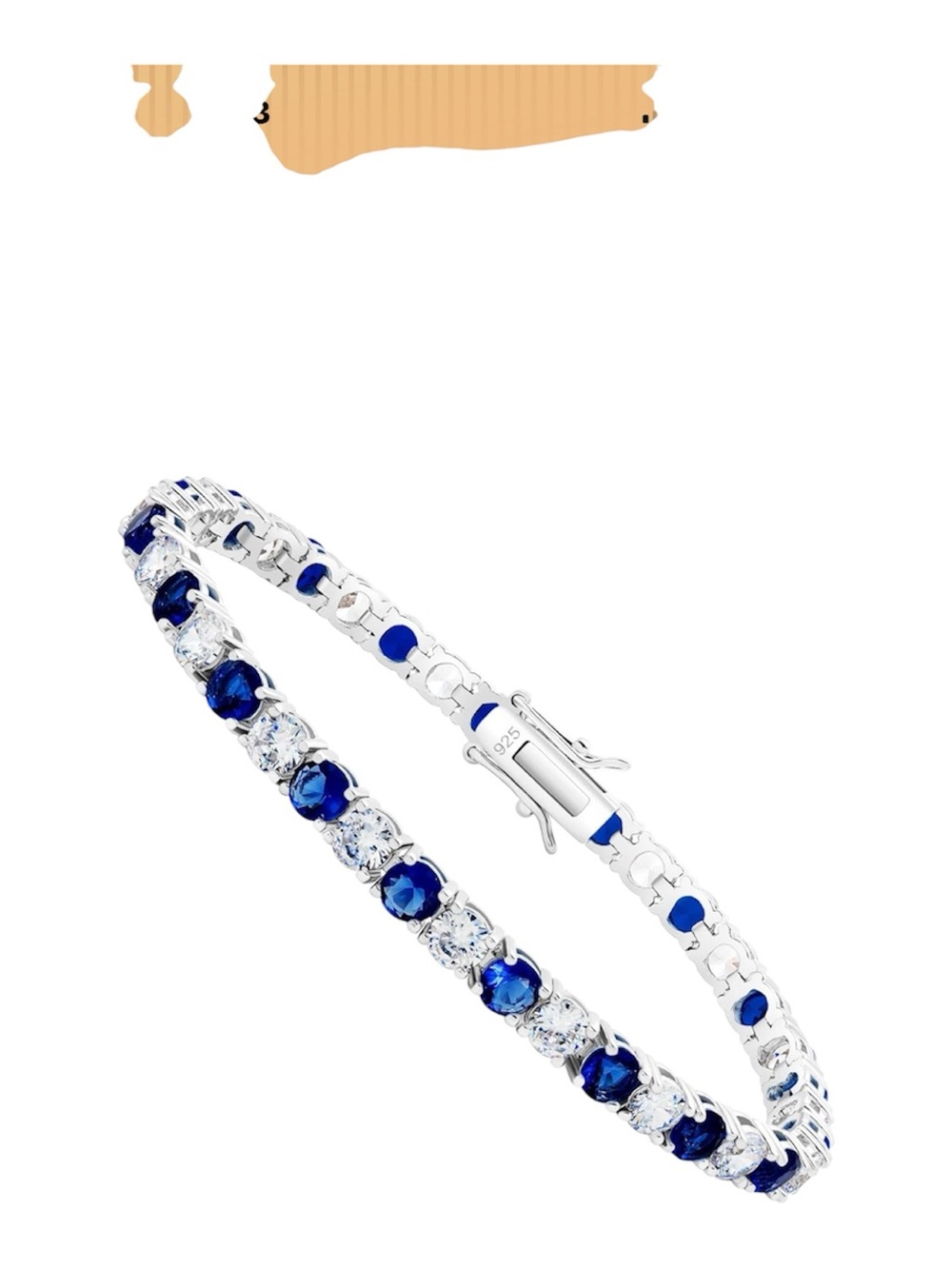 Kose 925 Sterling Silver tennis Bracelet Women and Men Sapphire Zirconia 8.00